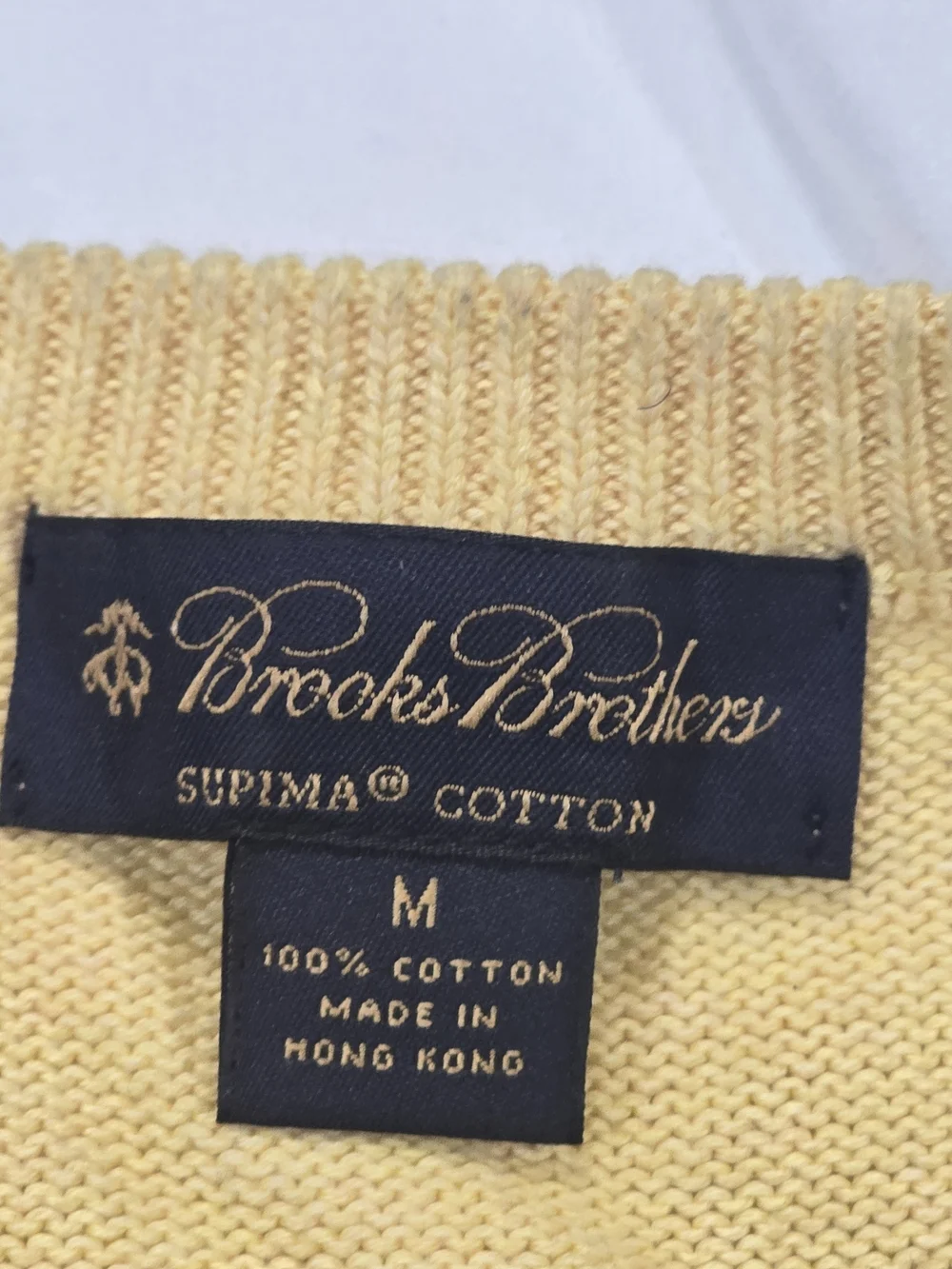 Brooks Brothers Yellow, Blue & Black Argyle V-Neck Sweater Vest